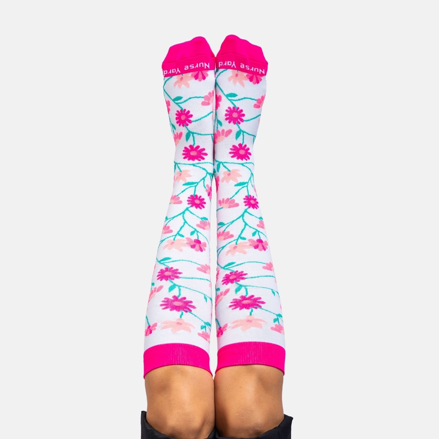 Flowers Compression Socks Nurse Yard