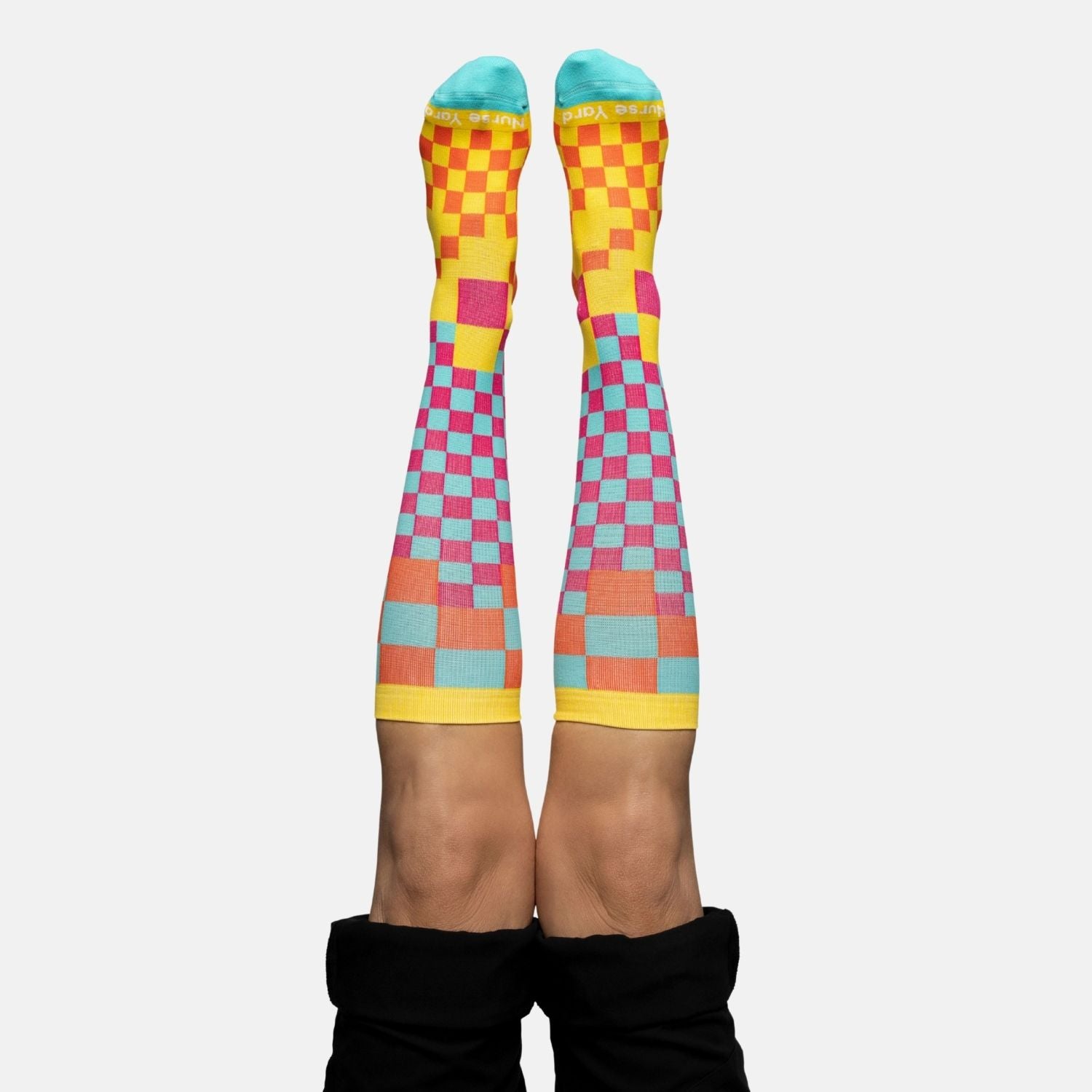 Checkered Compression Socks Nurse Yard