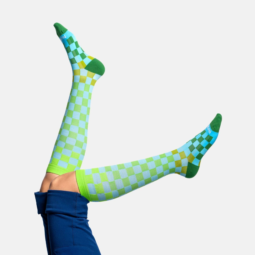 Checkered Compression Socks Nurse Yard