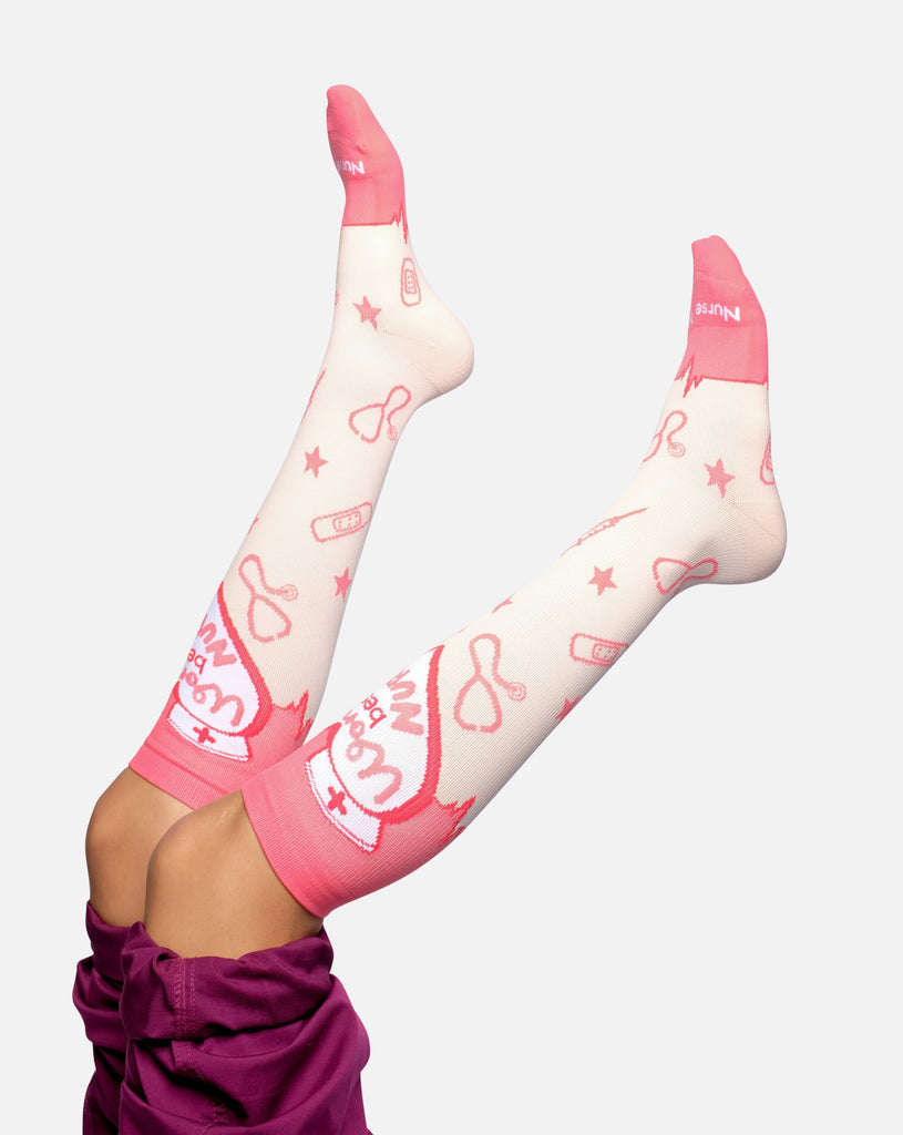 Hot pink, totally awesome compression socks for nurses who stand all day?  Ummm YES PLEASE! pod-s…