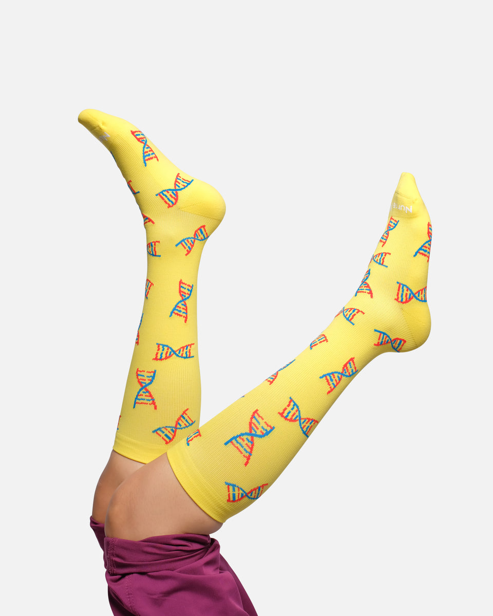 Nurse Yard Yellow DNA Compression Socks Style & Comfort | Shop Now