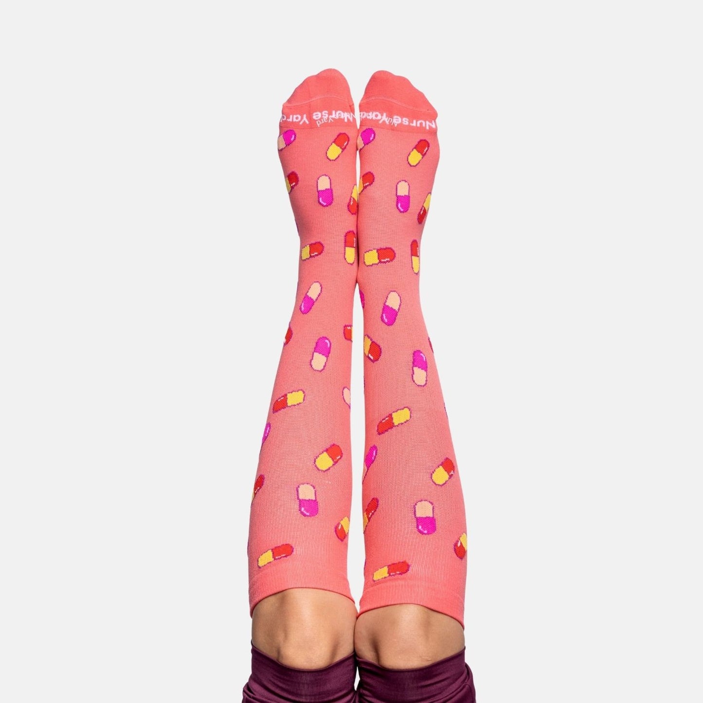 Nurse Yard Pink Pills Compression Socks Style & Comfort Shop Now